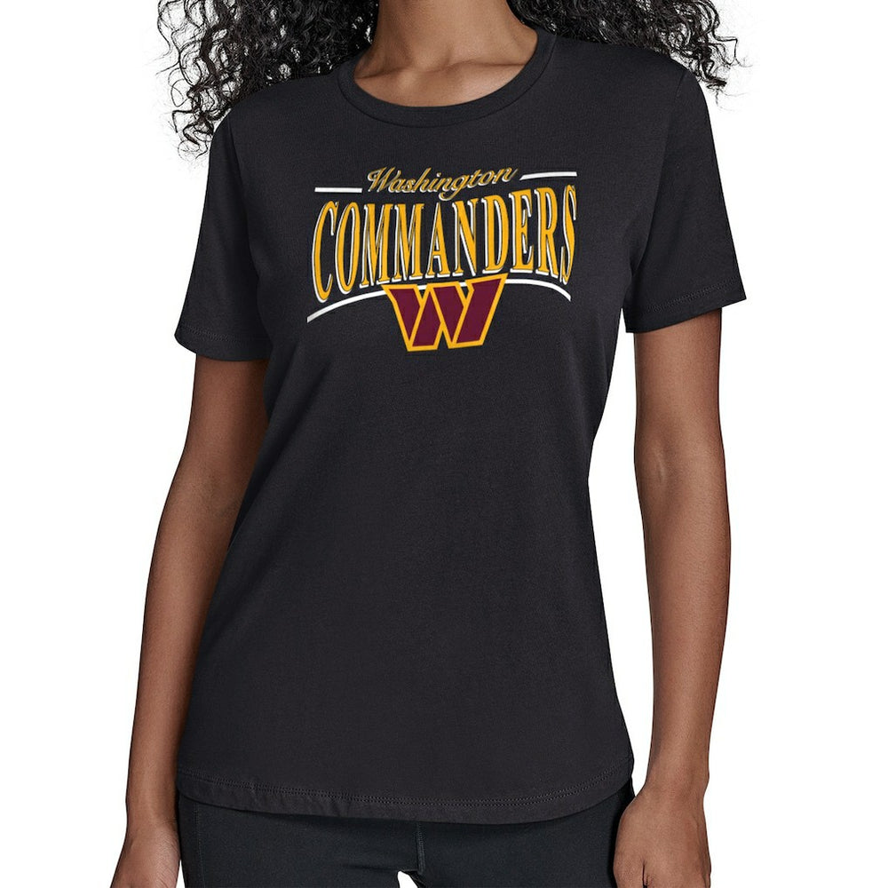 Washington Commanders Starter Women's Arch Stripe T-Shirt - Black cheap