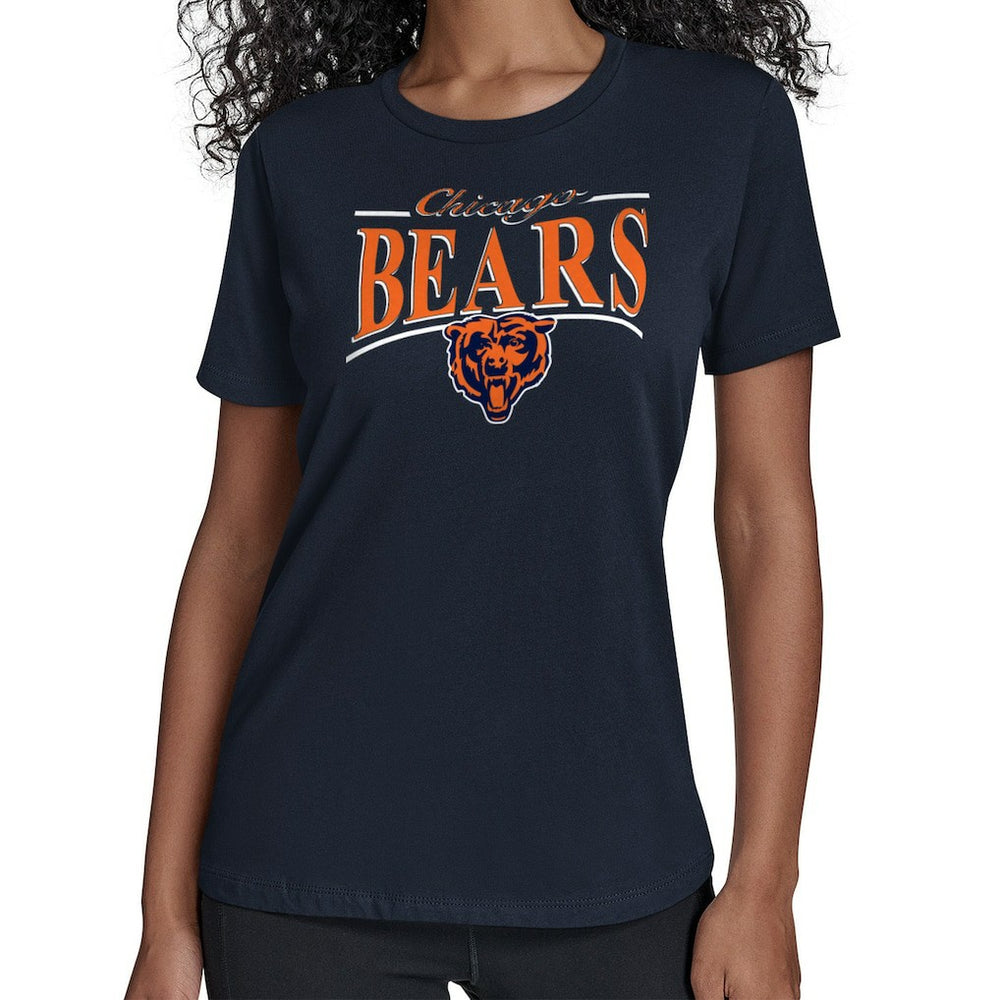 Chicago Bears Starter Women's Arch Stripe T-Shirt - Navy sale