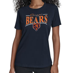 Chicago Bears Starter Women's Arch Stripe T-Shirt - Navy sale