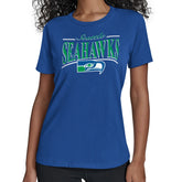 Seattle Seahawks Starter Women's Throwback Arch Stripe T-Shirt - Royal cheap