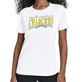 Los Angeles Chargers Starter Women's Arch Stripe T-Shirt - White on sale
