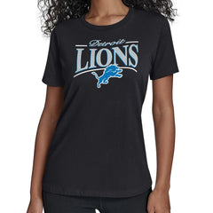 Detroit Lions Starter Women's Arch Stripe T-Shirt - Black for sale