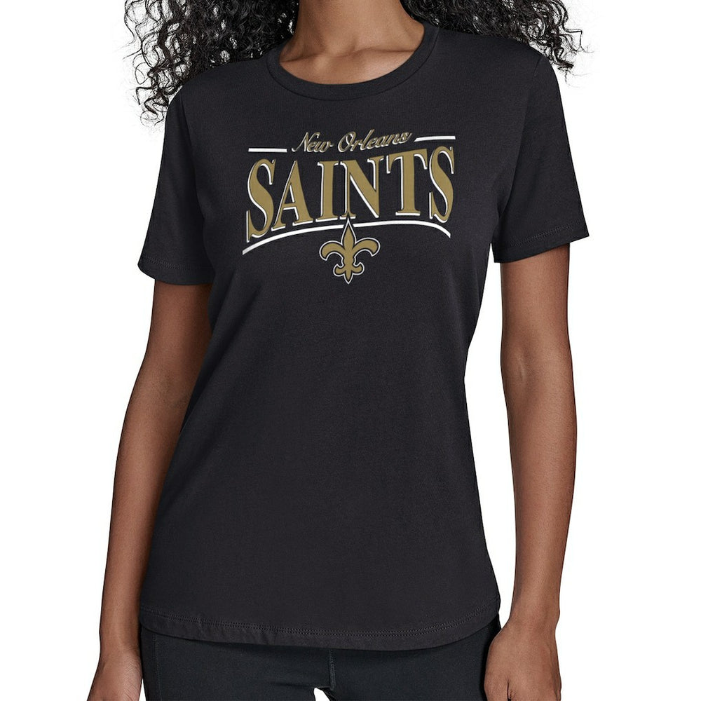 New Orleans Saints Starter Women's Arch Stripe T-Shirt - Black sale