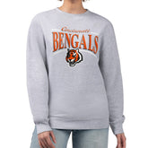 Cincinnati Bengals Starter Women's Arch Stripe Fleece Pullover Sweatshirt - Gray sale