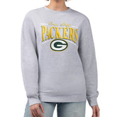Green Bay Packers Starter Women's Arch Stripe Fleece Pullover Sweatshirt - Gray sale