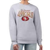 San Francisco 49ers Starter Women's Arch Stripe Fleece Pullover Sweatshirt - Gray online