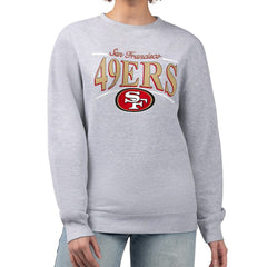 San Francisco 49ers Starter Women's Arch Stripe Fleece Pullover Sweatshirt - Gray online