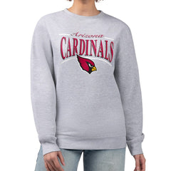 Arizona Cardinals Starter Women's Arch Stripe Fleece Pullover Sweatshirt - Gray sale