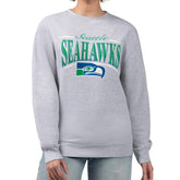 Seattle Seahawks Starter Women's Throwback Arch Stripe Fleece Pullover Sweatshirt - Gray sale