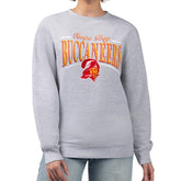 Tampa Bay Buccaneers Starter Women's Throwback Arch Stripe Fleece Pullover Sweatshirt - Gray online