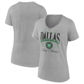 Dallas Stars Women's Retro Script V-Neck T-Shirt - Gray T-shirts