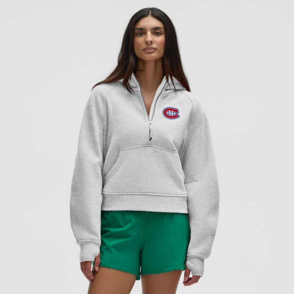 Montreal Canadiens lululemon Women's Scuba Oversized Half-Zip Hoodie - Heathered Core Ultra Light Grey Hoodies
