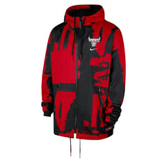 Chicago Bulls Courtside Club Premium Woven Full-Zip Hooded Jacket - Black/Red sale