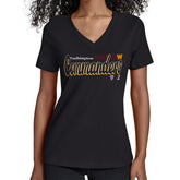 Washington Commanders Starter Women's Groovy Script V-Neck T-Shirt - Black cheap
