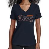 Chicago Bears Starter Women's Groovy Script V-Neck T-Shirt - Navy outlet