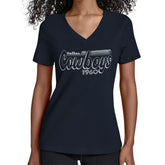 Dallas Cowboys Starter Women's Groovy Script V-Neck T-Shirt - Navy online