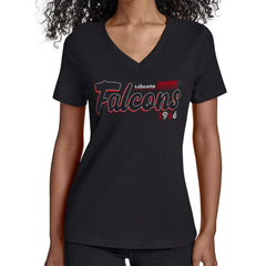 Atlanta Falcons Starter Women's Groovy Script V-Neck T-Shirt - Black discount
