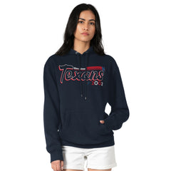 Houston Texans Starter Women's Groovy Script Pullover Hoodie - Navy cheap