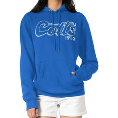 Indianapolis Colts Starter Women's Groovy Script Pullover Hoodie - Royal outlet
