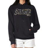 New Orleans Saints Starter Women's Groovy Script Pullover Hoodie - Black for sale