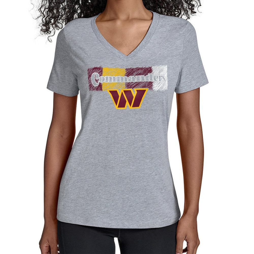 Washington Commanders Starter Women's Color Shading V-Neck T-Shirt - Gray on sale