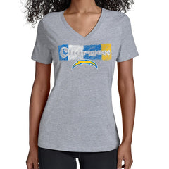 Los Angeles Chargers Starter Women's Color Shading V-Neck T-Shirt - Gray online