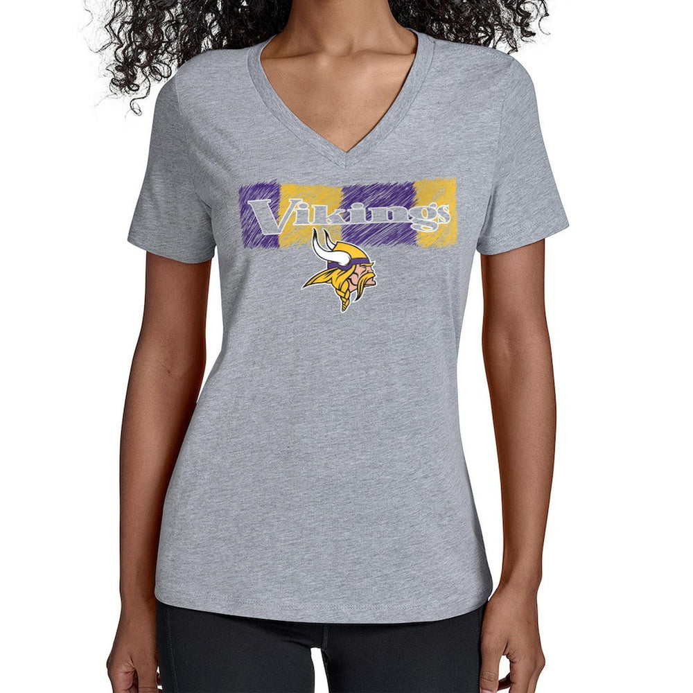 Minnesota Vikings Starter Women's Color Shading V-Neck T-Shirt - Gray on sale