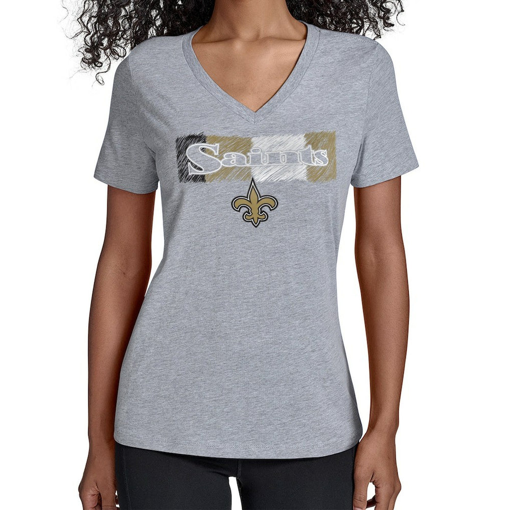 New Orleans Saints Starter Women's Color Shading V-Neck T-Shirt - Gray online