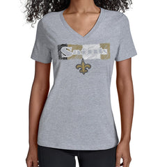 New Orleans Saints Starter Women's Color Shading V-Neck T-Shirt - Gray online