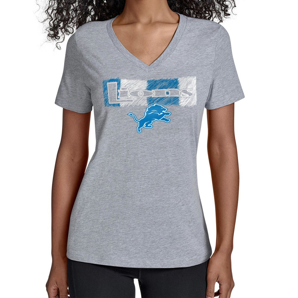 Detroit Lions Starter Women's Color Shading V-Neck T-Shirt - Gray for sale