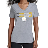 Pittsburgh Steelers Starter Women's Color Shading V-Neck T-Shirt - Gray outlet