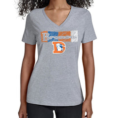Denver Broncos Starter Women's Color Shading V-Neck T-Shirt - Gray discount