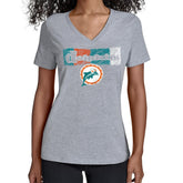 Miami Dolphins Starter Women's Color Shading V-Neck T-Shirt - Gray for sale