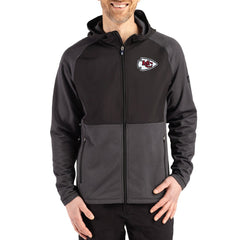 Kansas City Chiefs Cutter & Buck Peshastin Eco Fleece Recycled Raglan Full-Zip Tri-Blend Hybrid Jacket - Heather Black online