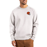 Cleveland Browns Cutter & Buck Helmet Roam Recycled Raglan Pullover Sweatshirt - Gray outlet