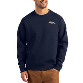 Denver Broncos Cutter & Buck Primary Logo Roam Recycled Raglan Pullover Sweatshirt - Navy on sale