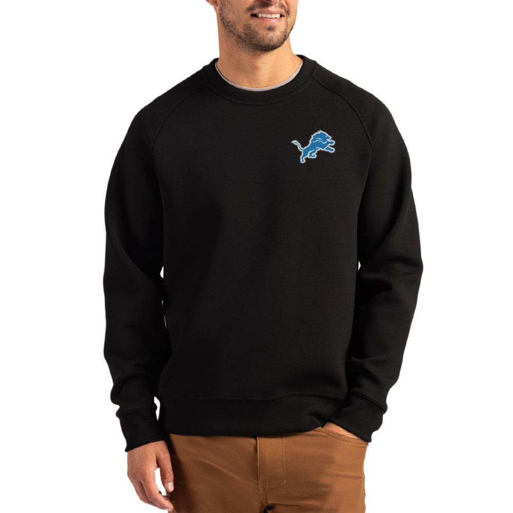Detroit Lions Cutter & Buck Primary Logo Roam Recycled Raglan Pullover Sweatshirt - Black online