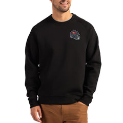 Tampa Bay Buccaneers Cutter & Buck Helmet Roam Recycled Raglan Pullover Sweatshirt - Black for sale
