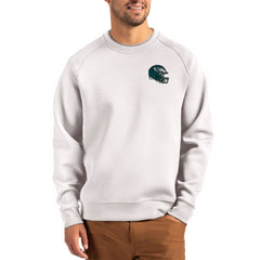 Philadelphia Eagles Cutter & Buck Helmet Roam Recycled Raglan Pullover Sweatshirt - Gray on sale
