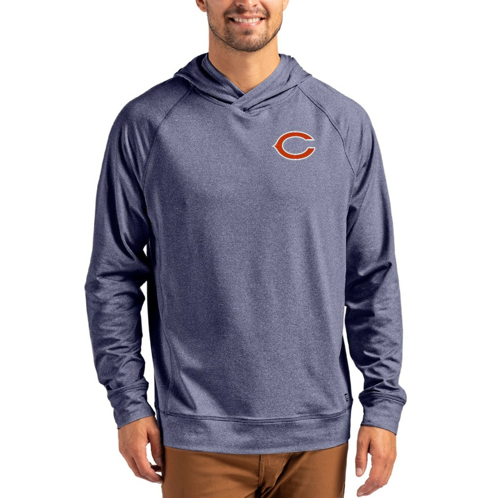 Chicago Bears Cutter & Buck Adapt Knit Recycled Raglan Pullover Hoodie - Heather Navy sale
