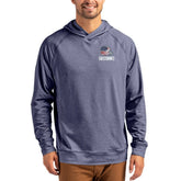 Cleveland Browns Cutter & Buck Adapt Americana Knit Recycled Raglan Pullover Hoodie - Heather Navy on sale