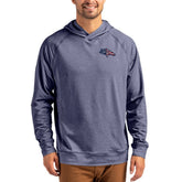Denver Broncos Cutter & Buck Adapt Americana Knit Recycled Raglan Pullover Hoodie - Heather Navy discount