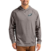 Philadelphia Eagles Cutter & Buck Adapt Knit Recycled Raglan Pullover Hoodie - Heather Gray for sale