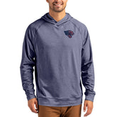 Jacksonville Jaguars Cutter & Buck Adapt Americana Knit Recycled Raglan Pullover Hoodie - Heather Navy for sale