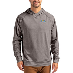 Los Angeles Chargers Cutter & Buck Adapt Knit Recycled Raglan Pullover Hoodie - Heather Gray online