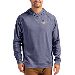Kansas City Chiefs Cutter & Buck Adapt Americana Knit Recycled Raglan Pullover Hoodie - Heather Navy for sale