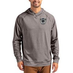 Las Vegas Raiders Cutter & Buck Adapt Knit Recycled Raglan Pullover Hoodie - Heather Gray sale