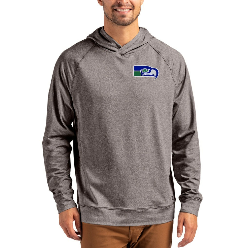 Seattle Seahawks Cutter & Buck Adapt Historic Knit Recycled Raglan Pullover Hoodie - Heather Gray sale
