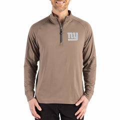 New York Giants Cutter & Buck Adapt Eco Knit Stretch Recycled Quarter-Zip Pullover - Brown for sale