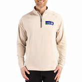 Seattle Seahawks Cutter & Buck Adapt Eco Knit Stretch Recycled Quarter-Zip Pullover - Tan cheap